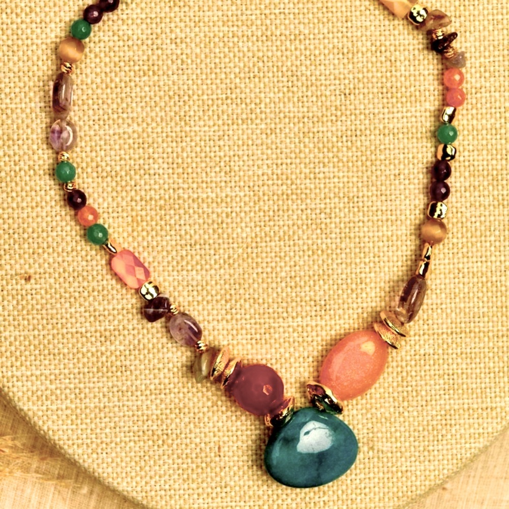 New colorful beaded necklace